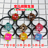 韩国GRAIN 豹纹多层立体花朵发圈头绳皮筋 AZNAVOUR BEAUTE