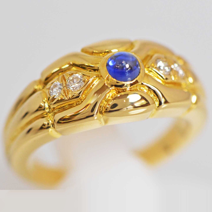 ¶þÊÖÕæÆ·BOUCHERON/±¦Ê«Áú18K»Æ½ð×êʯÀ¶±¦Ê¯½äÖ¸12ºÅ