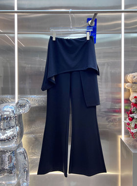 NKC.欧洲站小众南油高端设计感垂感显瘦时尚长裤遮胯屁帘微喇裤女