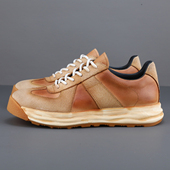 广州真皮潮鞋 欧洲站时尚 休闲运动鞋 清仓特价 厚底头层牛皮德训鞋 男