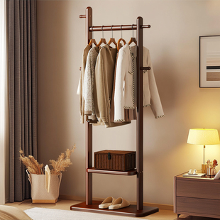 中式 衣服架子 实木挂衣架卧室落地家用衣帽架小户型房间不占空间