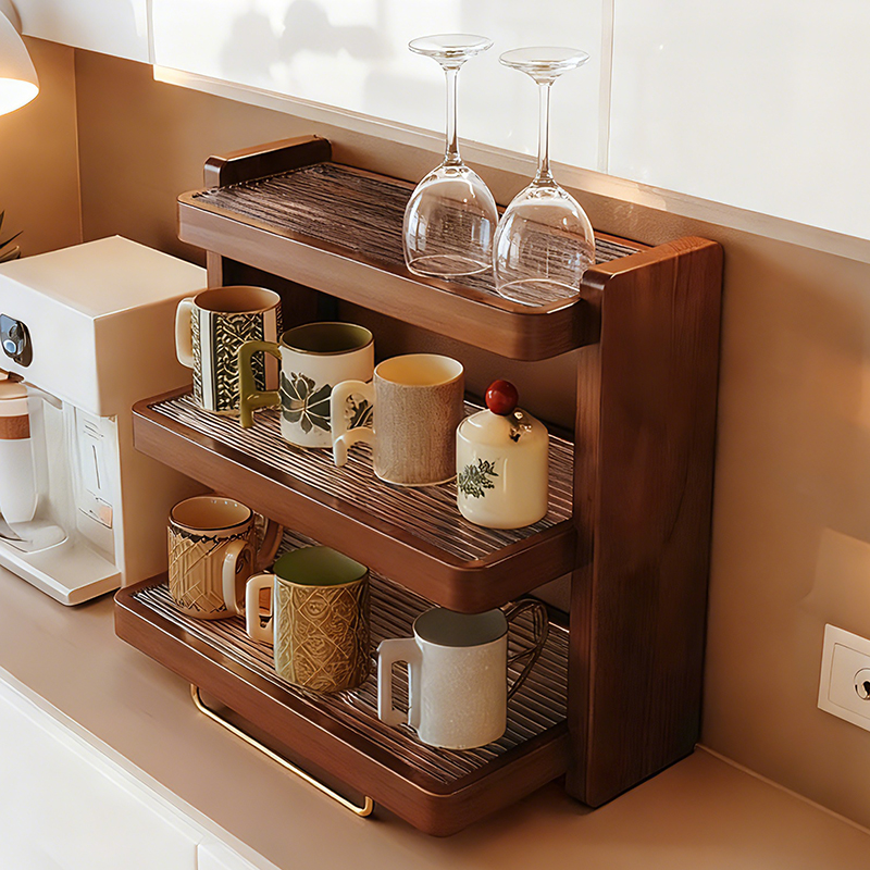 实木杯架餐桌水杯茶杯展示收纳架