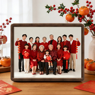 黑胡桃木色全家福相框挂墙定制洗照片做成相册a3a4十寸打印大合照