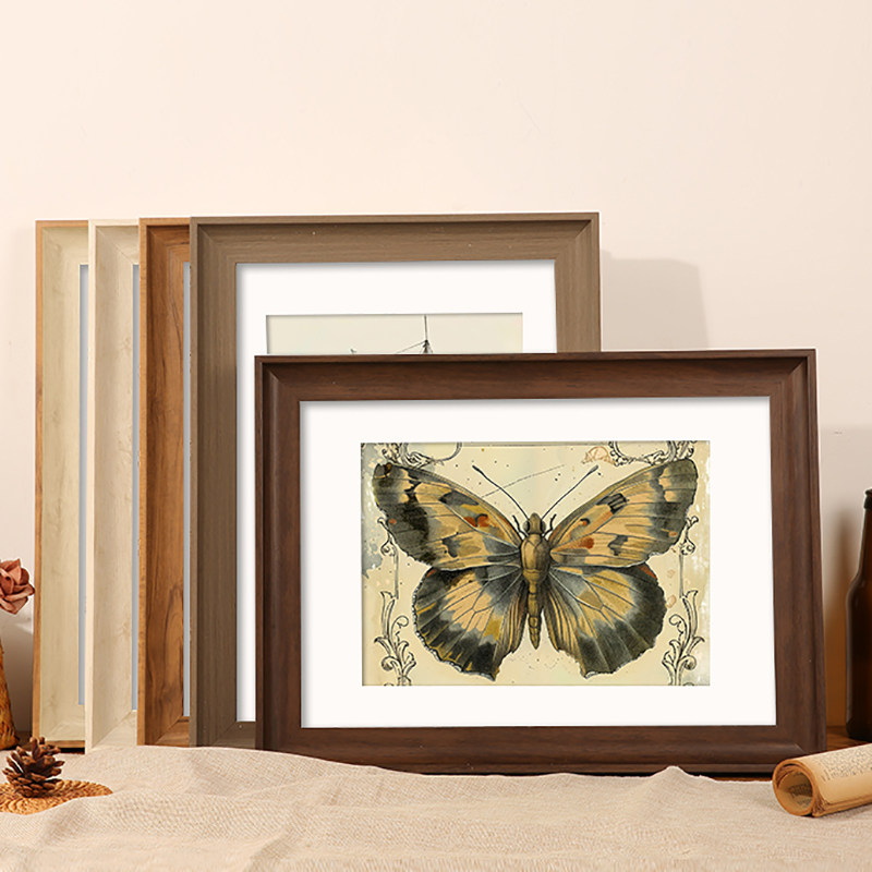 复古画框架装裱空框相框挂墙定制