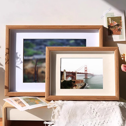 实木中空相框挂墙干花收纳框空框