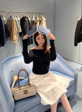 BlurIntoU【miu系尖子生】叠叠乐三件套多种穿法针织花边衬衫半裙