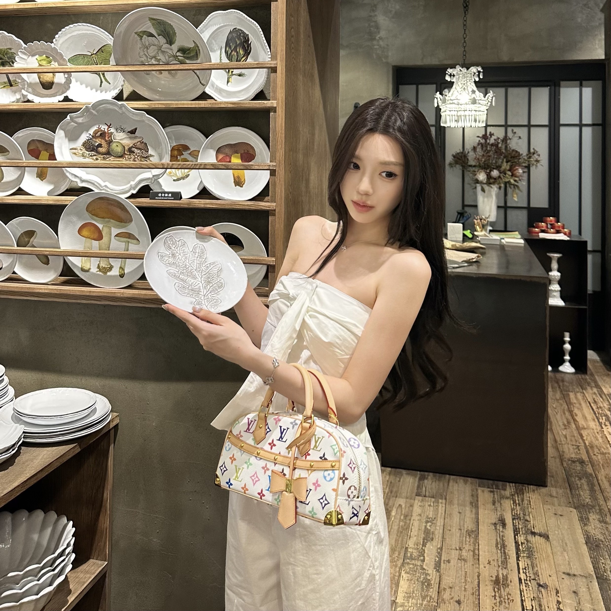 BlurIntoU【挚爱艺术系】小众设计感衬衫绑带抹胸一字肩夏季上衣