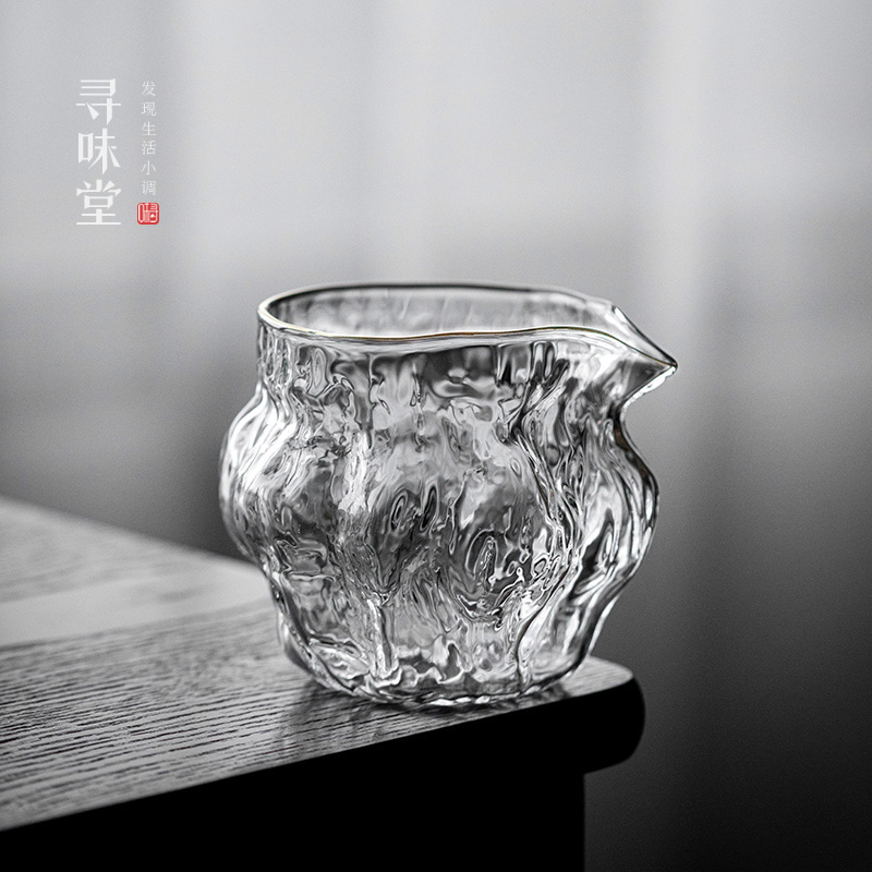 玻璃核桃纹公道杯｜优质耐热玻璃茶海分茶杯匀杯日式家用功夫茶具