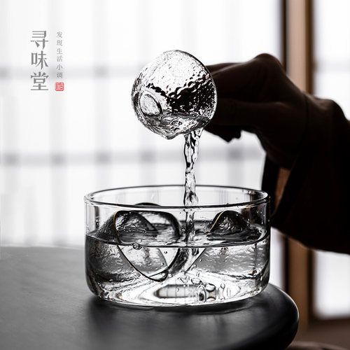 寻味堂优质玻璃小茶洗茶渣桶