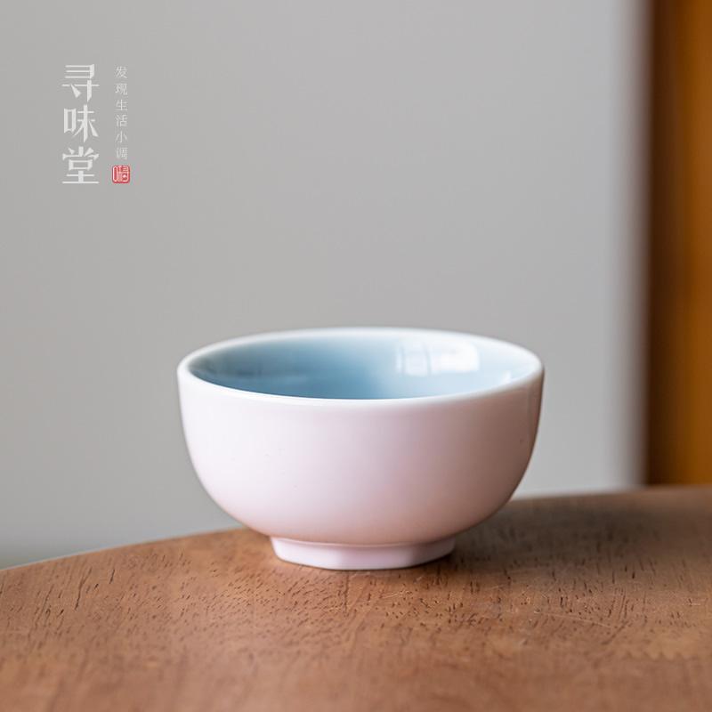 樱花粉釉主人杯｜雅致陶瓷品茗杯纯色女生小茶杯家用女士功夫茶具,餐饮具,茶杯,淘宝优惠券,粉丝福利购,淘宝优惠卷