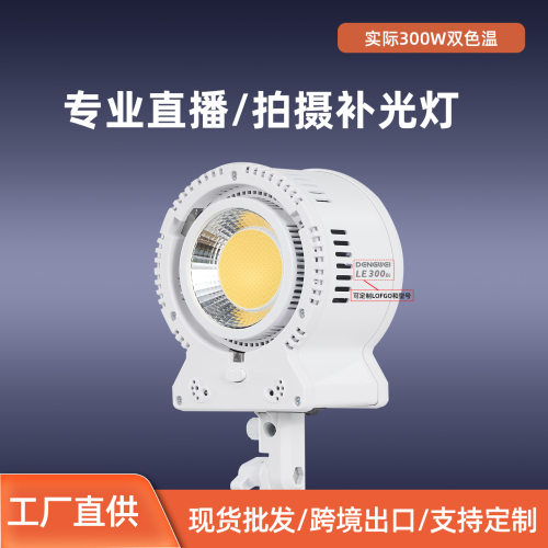 LE 300W直播影视灯小体积补光灯三色温遥控调节拍摄柔光灯深抛灯
