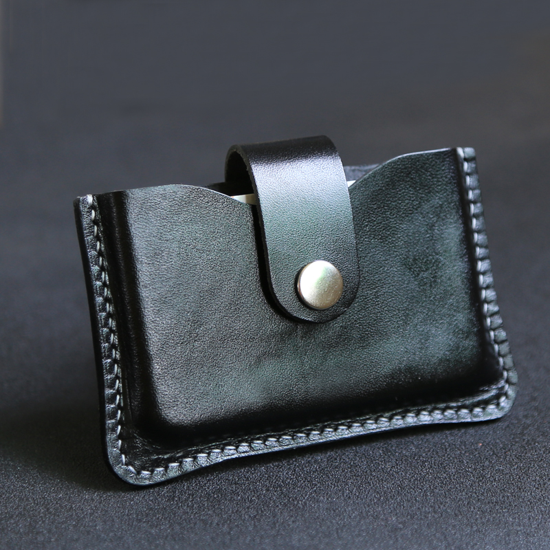 掌柜手工缝制真皮卡包