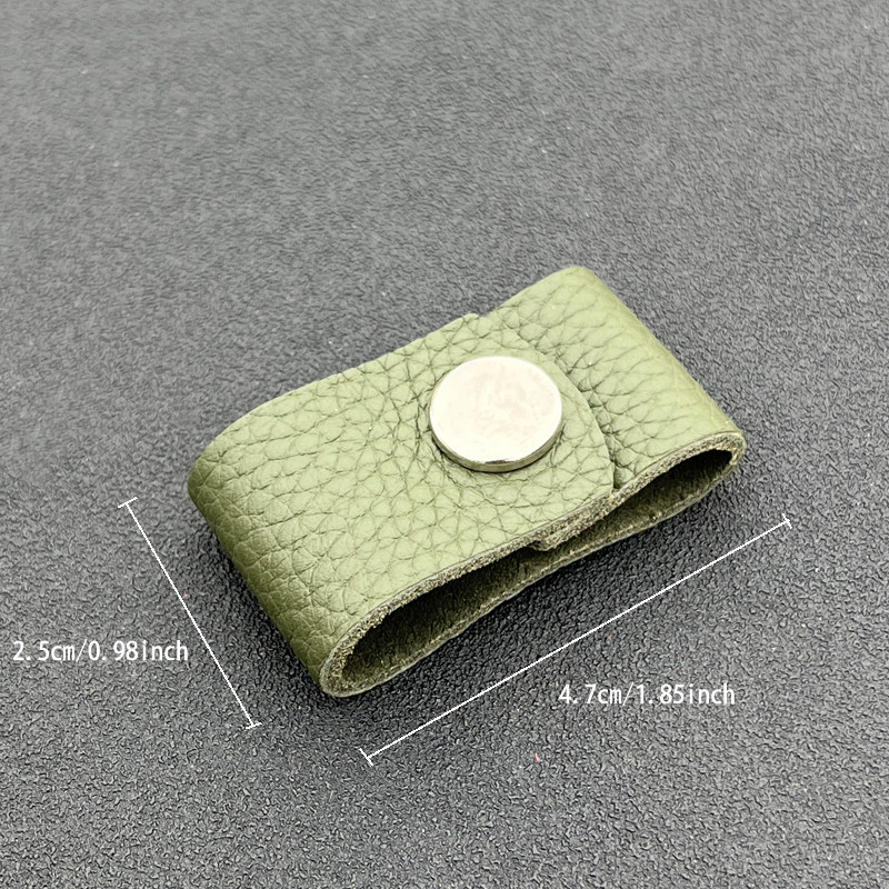 스냅 버튼 케이블 관리 유물이 있는 맞춤형 수제  가죽 헤드폰 케이블 와인더 보관 허브 케이블 와인더 데이터 케이블