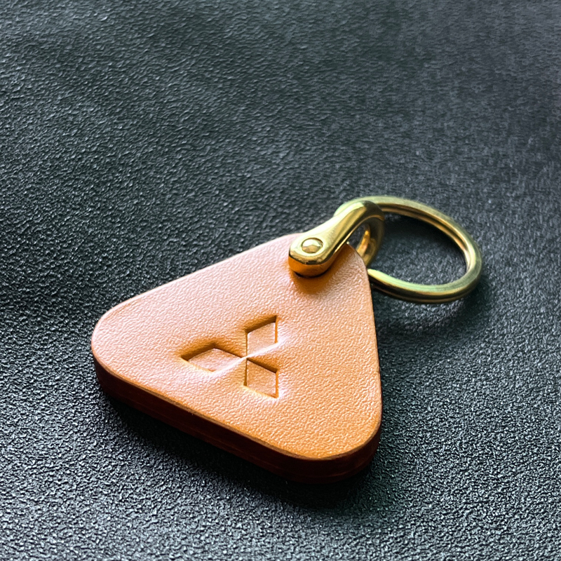 适用三菱汽车钥匙扣真皮牛皮定制