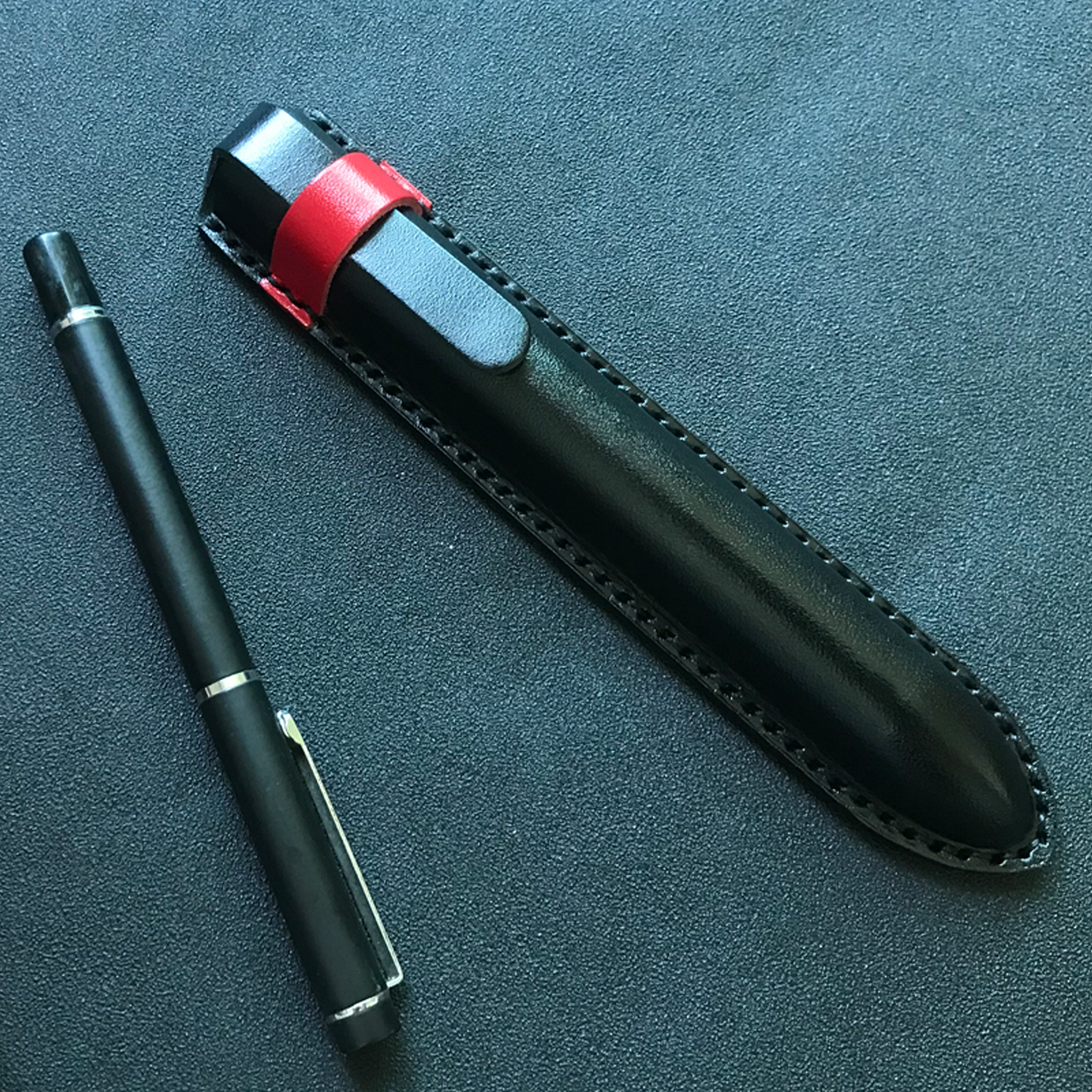 手工缝制单支钢笔笔套真皮保护套