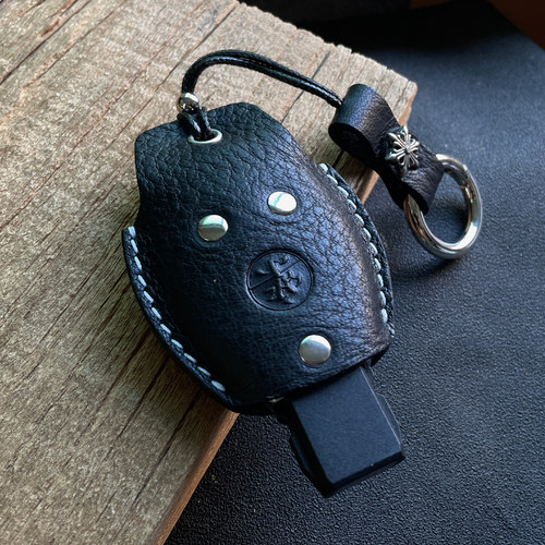 适用老款奔驰插入式钥匙包皮套真皮S级E级G级C级s400c260e300小众