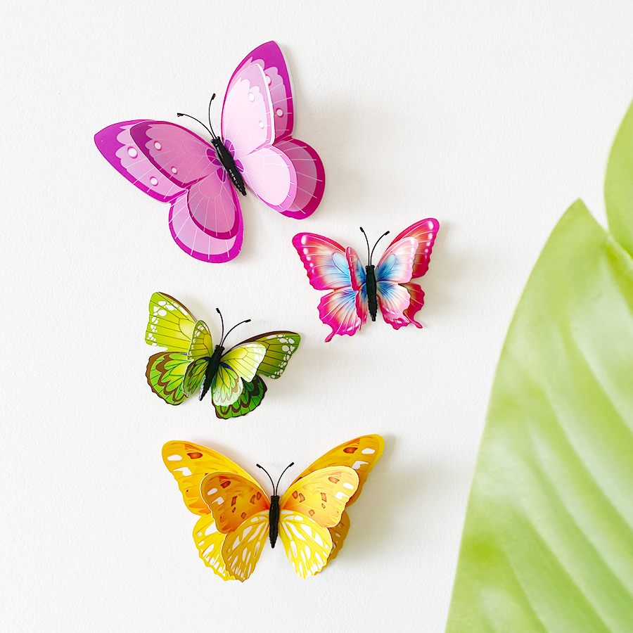 3d立体蝴蝶冰箱贴磁贴装饰贴自粘