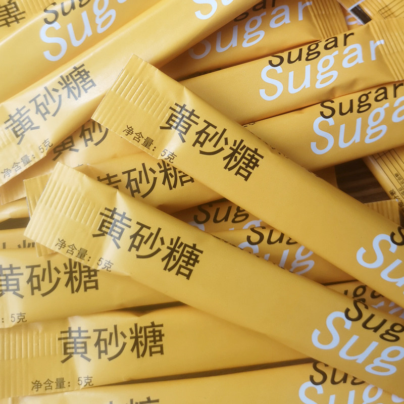 咖啡黄糖包赤砂糖金黄咖啡调味糖伴侣小包装糖5g*50/100条形包装