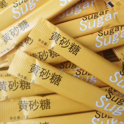 咖啡黄糖包赤砂糖金黄咖啡调味糖伴侣小包装糖5g*50/100条形包装