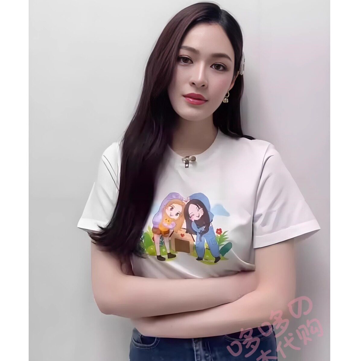 日本代购邝玲玲Lingorm女短袖T恤