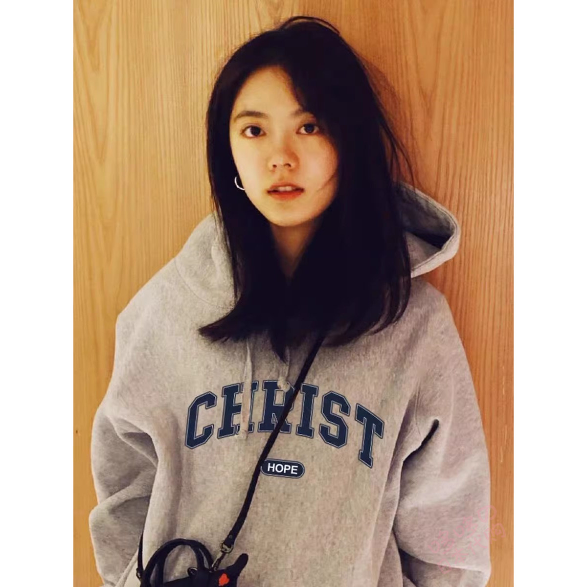 日本代购赵今麦同款美式连帽卫衣