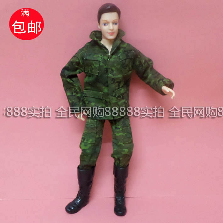 6折送鞋迷彩陆军装衣服兵人男朋友王子洋娃娃适合6分30CM换时装