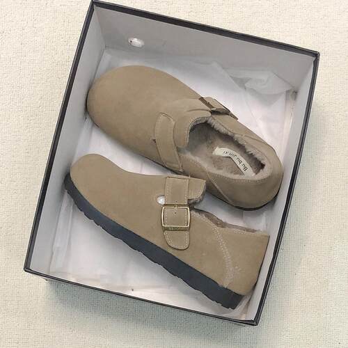 外贸勃肯鞋加绒内增高厚底软底