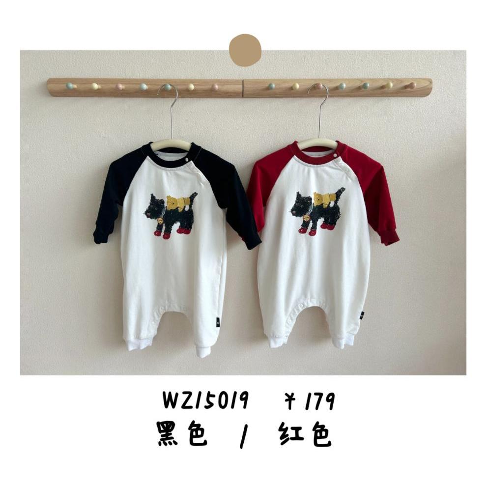 丸纸2025春款新款婴童宝宝男宝女宝拼色长袖连体服爬服卫衣连体衣