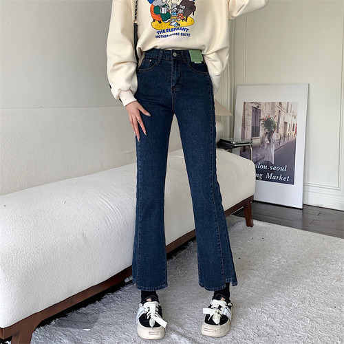 微喇牛仔裤女大码微胖妹妹