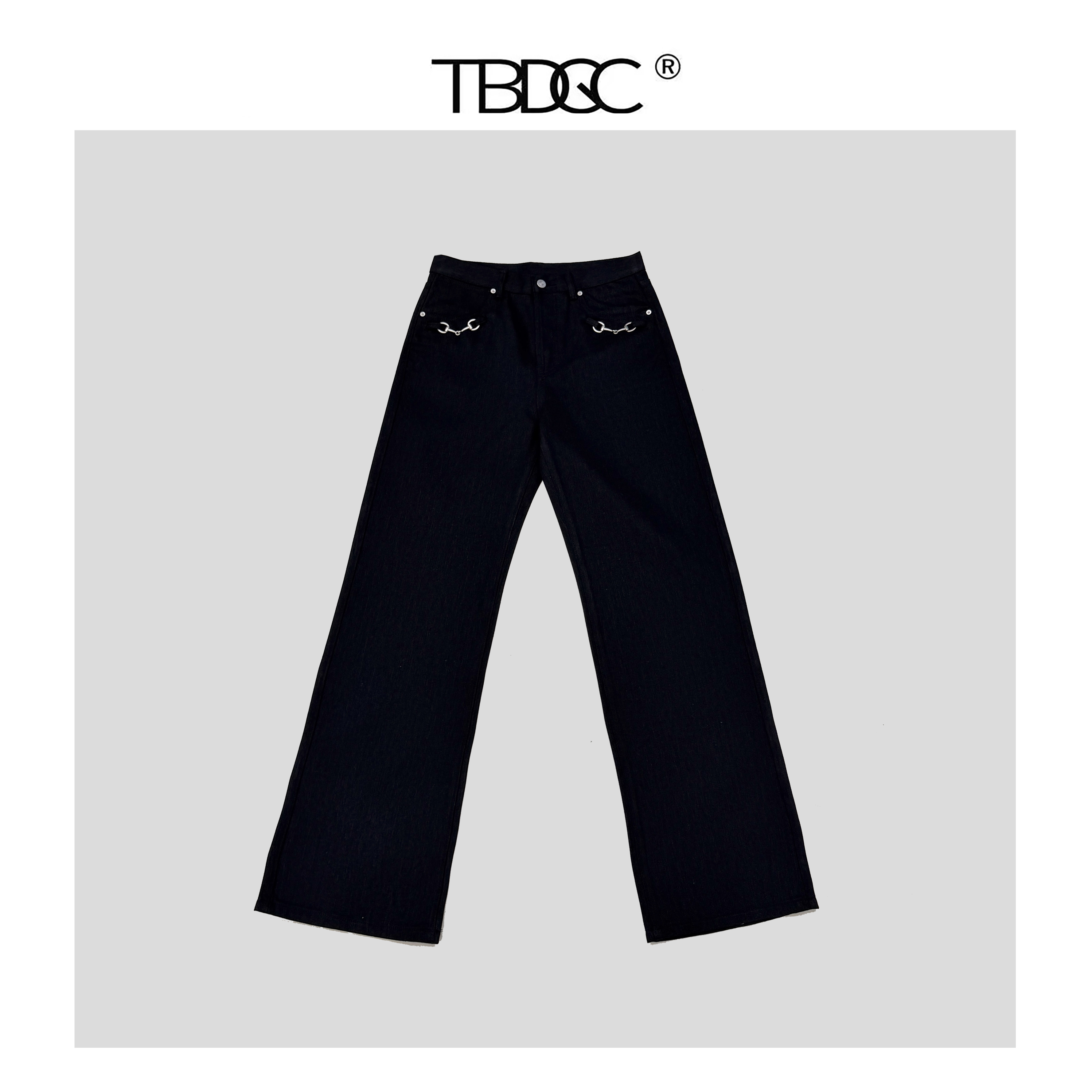 26秋季新款修身休闲微喇直筒长裤黑色中低腰无弹显瘦黑牛王