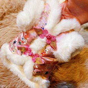 夕颜小主旗袍 宠物衣服狗狗服装秋冬加绒加厚保暖唐装中国泰迪熊