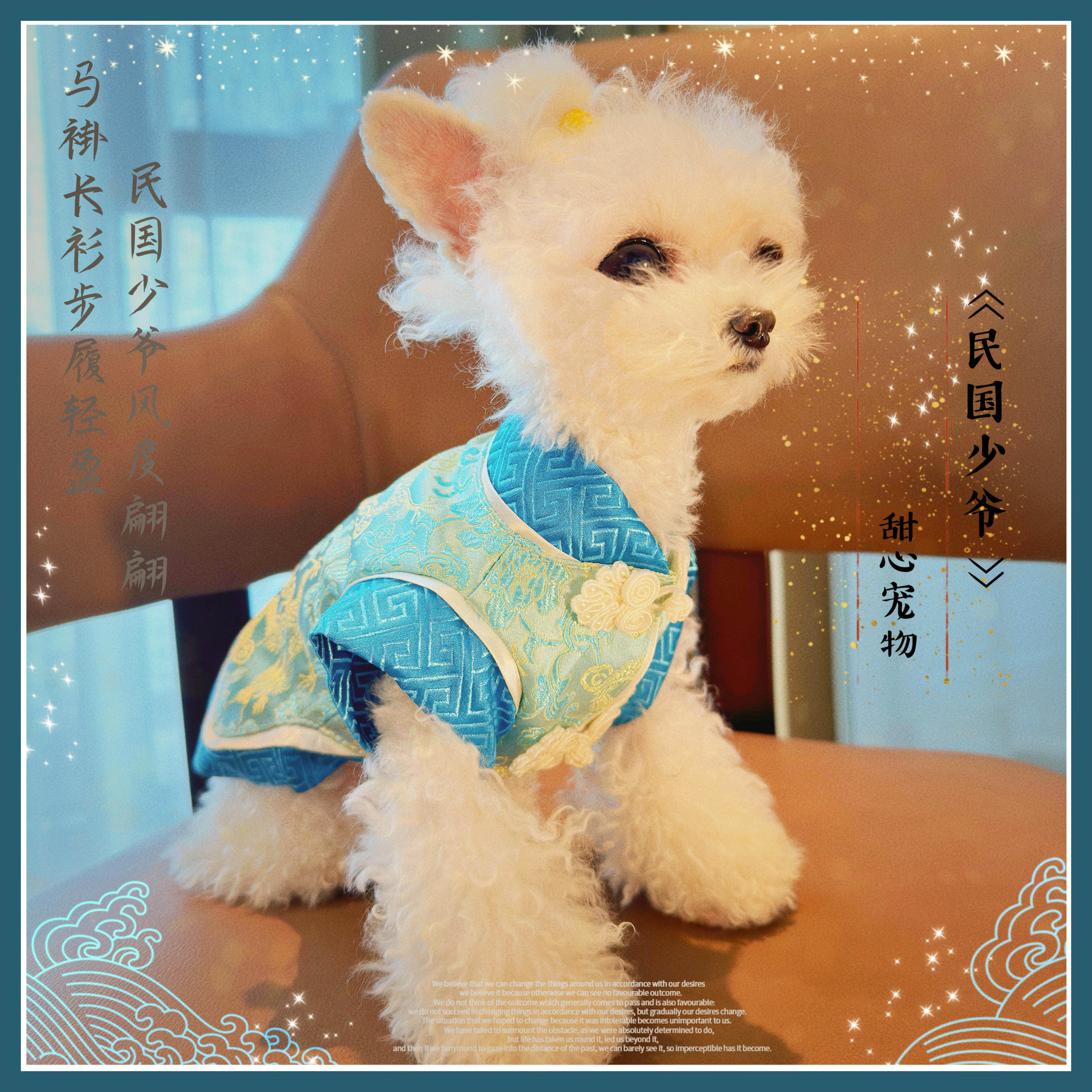 《民国少爷》小马褂约克夏中式唐装比熊汉服布偶猫咪旗袍春秋新年