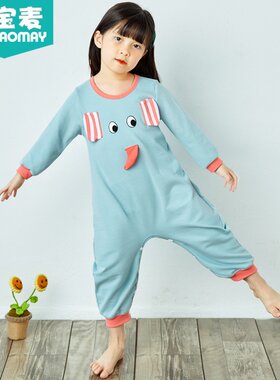 上宝麦秋冬季儿童连体睡衣棉加厚男女童宝宝睡衣保暖动物连体衣