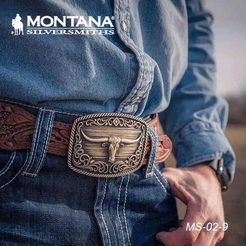 美国进口Montana复古巴扣西部牛仔腰带装饰巴扣皮带腰带巴扣