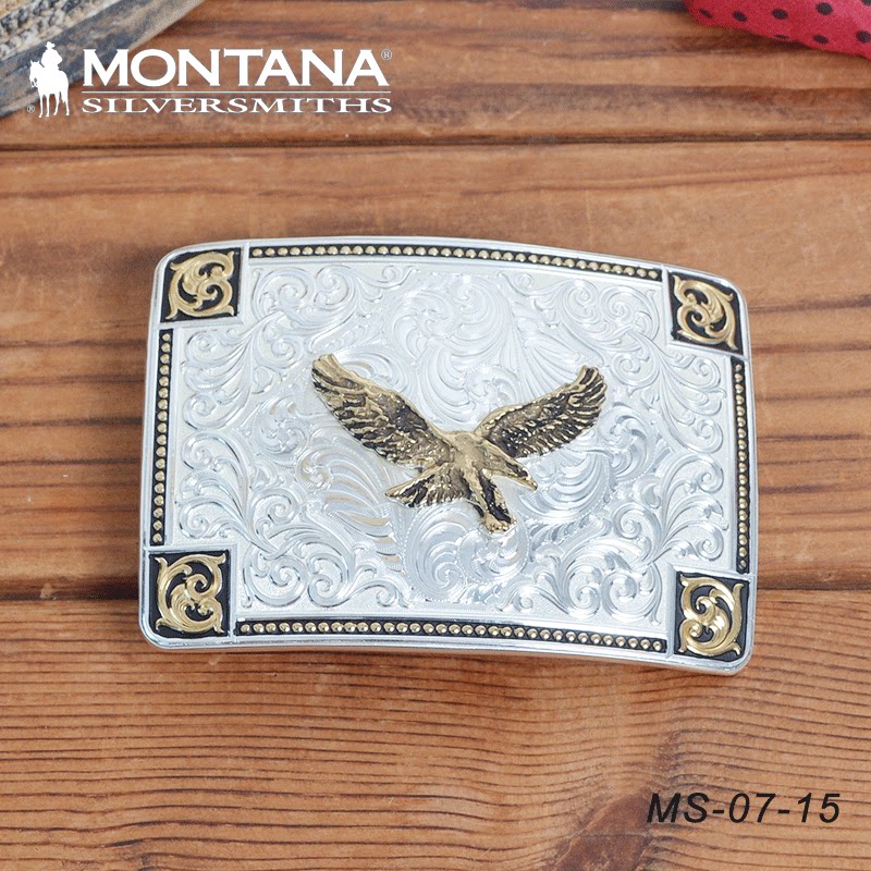 美国进口MONTANA银饰西部牛仔腰带巴扣 牛仔装饰扣 牛仔专用扣