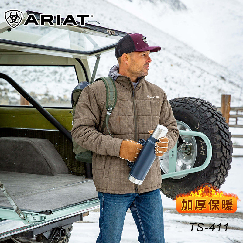 正品休闲保暖加绒美国夹克ARIAT