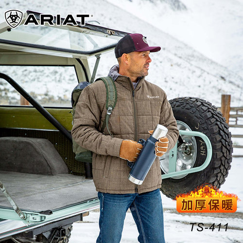 正品休闲保暖加绒美国夹克ARIAT