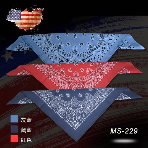 美国进口纯棉西部牛仔骑马方巾