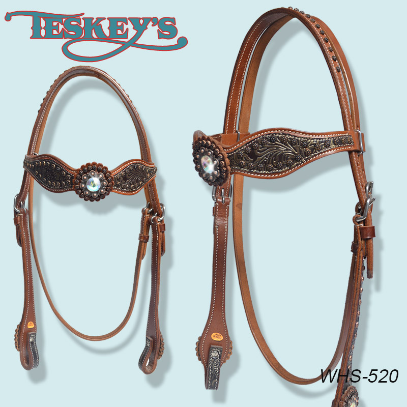 美國進口西式豪華牛皮牛仔水勒