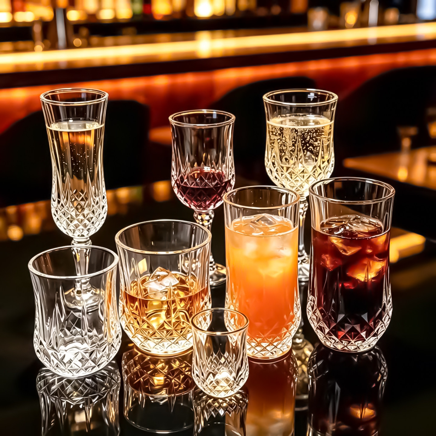 红樱桃加厚钻石高脚玻璃杯