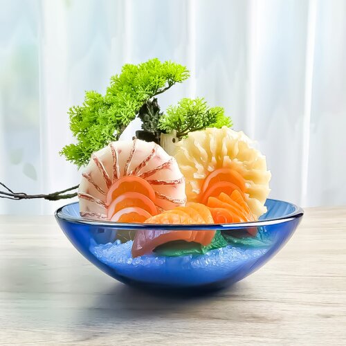 手工展示盘钢化玻璃加厚简约平底