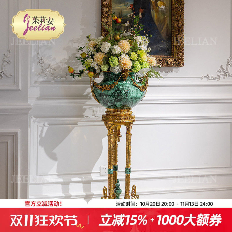 茱莉安奢华大理石纹落地花架