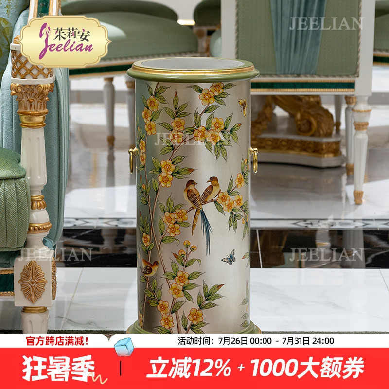 法式欧式手绘花鸟落地雨伞桶