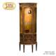 茱莉安欧式 高端复古做旧手绘桦木半圆形绘画描金单门酒柜展示柜