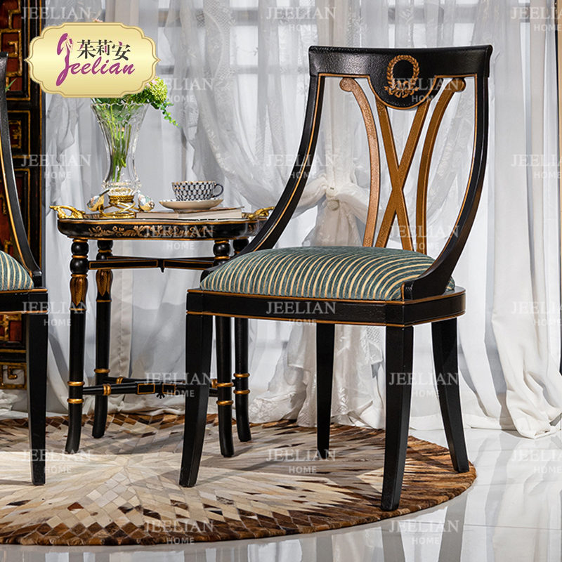 茱莉安法式茶台黑色休闲椅