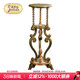 茱莉安欧法式 宫廷奢华实木贴金箔雕刻彩绘绿色金色花架花几客厅