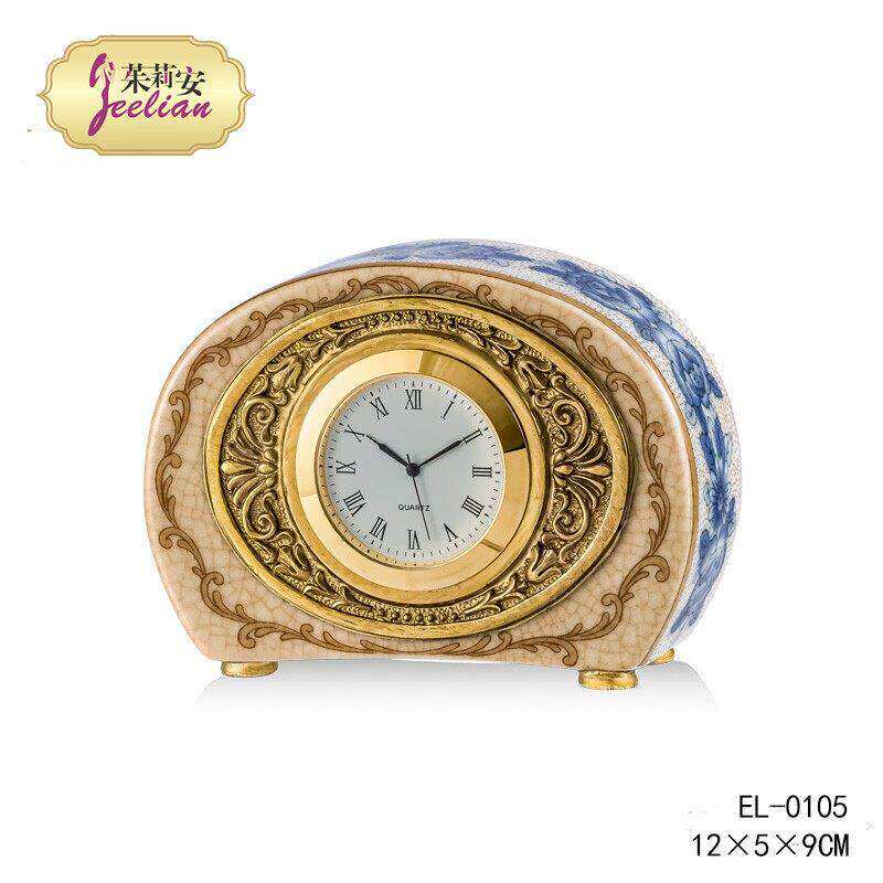 茱莉安法式艺术陶瓷彩绘配铜精致座钟别墅客厅卧室装饰床头时钟