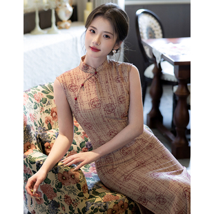旗袍连衣裙改良年轻款蚀骨少女减龄长裙2026年新款提花改良新中式