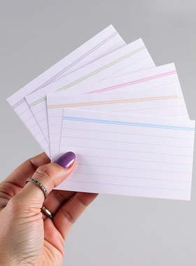 包邮3x5英寸 index cards分类文摘卡索引卡单词卡双面5色 50张/包