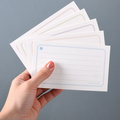 COLORMASH原创50张日式简约款通栏五色索引卡 单词记录卡单面印刷
